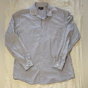 Rodd & Gunn Shirt Men's Sz Large Italian, cotton Long Sleeve white and blue